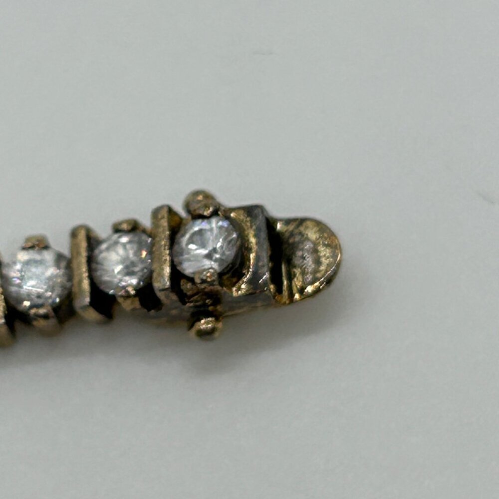 Vintage Sterling Silver Tennis Bracelet Gold Vermeil CZ Round Cut Cubic Zirconia - Picture 12 of 13